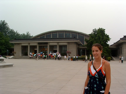 Ruth in front of the Entrance to Pit 1