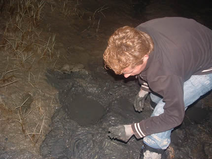 Paul searching through the mud