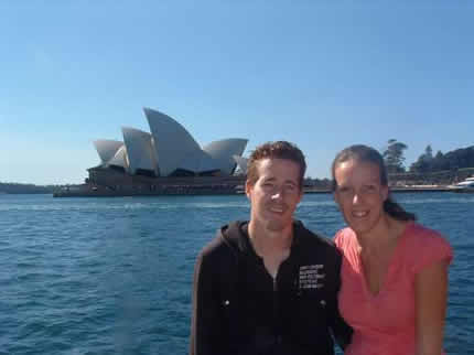 Paul and Ruth in front of the Sydney Opera house