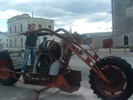 Paul on his big bike-Oamaru